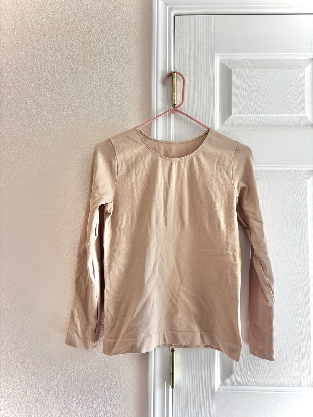 Long Sleeve Beige Stretch Seamless Women’s Top XS/S